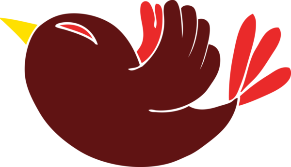 Bir insan tarafından çizilmiş kırmızı kuş.