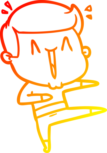 Bir insan tarafından çizilmiş, heyecanlı bir çizgi film çizimi.