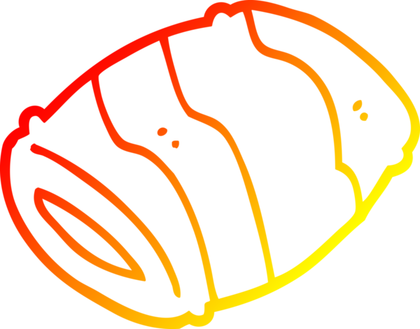 Bir insan tarafından çizilmiş çizgi film yastığının sıcak gradyan çizimi