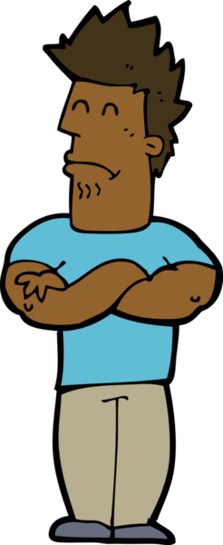 Bir insan tarafından çizilmiş somurtkan bir adam.