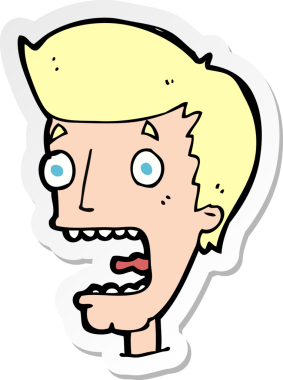 Bir insan tarafından çizilmiş bir karikatürün çıkartması.