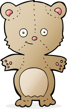 Bir insan tarafından çizilmiş oyuncak ayı.