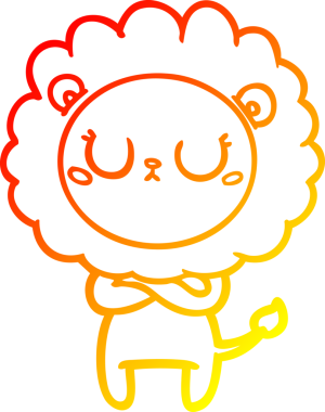 Bir insan tarafından çizilmiş karikatür aslanının sıcak çizgi çizimi