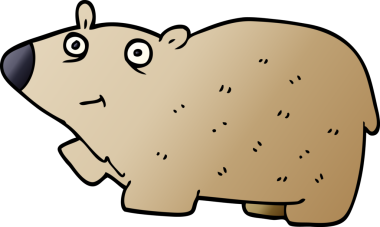 Bir insan tarafından çizilmiş mutlu bir ayı.