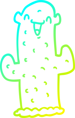 Bir insan tarafından çizilen kaktüsün soğuk gradyan çizgisi.