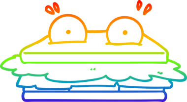 bir insan tarafından çizilmiş bir sandviç çizgi karakteri çizimi