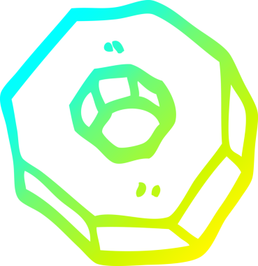 Bir insan tarafından çizilmiş bir çizgi filmin soğuk gradyan çizimi.