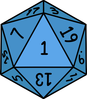 Retro Dövme Biçimi Doğal 1D20 zar bir insan tarafından çizildi