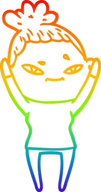 gökkuşağı gradyan çizimi bir insan tarafından çizilmiş bir karikatür kadın