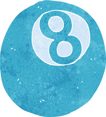 Bir insan tarafından çizilmiş bilardo topu.