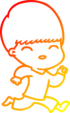 Bir insan tarafından çizilmiş mutlu çizgi film çocuğu çizimi.