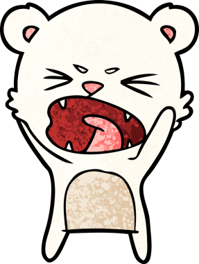 Bir insan tarafından çizilmiş kızgın kutup ayısı çizgi filmi.