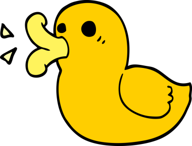 Bir insan tarafından çizilmiş plastik ördek.