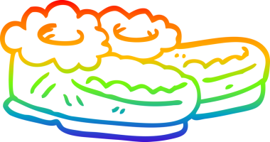 gökkuşağı gradyan çizgi çizimi bir insan tarafından çizilmiş rahat terlikler