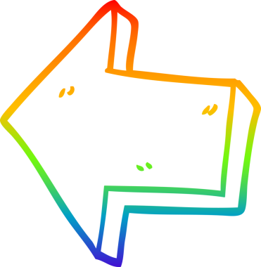 gökkuşağı gradyan çizgi çizimi Bir insan tarafından çizilmiş ok