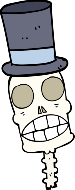 Bir insan tarafından çizilmiş ürkütücü bir kafatası.