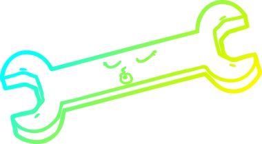 Bir insan tarafından çizilmiş çizgi film anahtarının soğuk gradyan çizimi