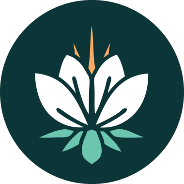 Bir insan tarafından çizilmiş bir nilüfer çiçeğinin ikonik dövme şekli