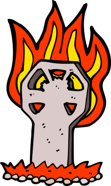 bir insan tarafından çizilmiş ürkütücü bir mezar.