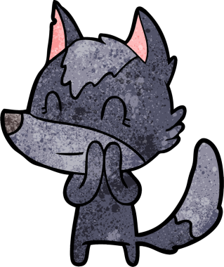 Bir insan tarafından çizilmiş dost canlısı bir kurt.