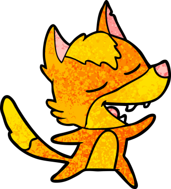 Bir insan tarafından çizilmiş tilki çizgi film karakteri