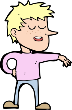 Çizgi filmci, bir insan tarafından çizilmiş saygısız bir jest yapıyor.