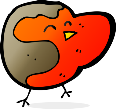 Bir insan tarafından çizilmiş robin çizgi filmi.