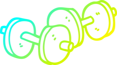 Bir insan tarafından çizilmiş bir çift dambılın soğuk gradyan çizimi