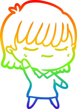 gökkuşağı gradyan çizimi bir insan tarafından çizilmiş bir karikatür kadın