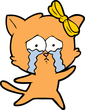 Bir insan tarafından çizilmiş çizgi film kedisi.