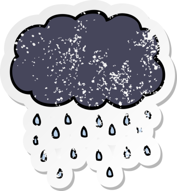 Bir insan tarafından çizilmiş karikatür bulutunun sıkıntılı çıkartması.