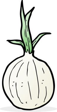 Bir insan tarafından çizilmiş karikatür soğanı.