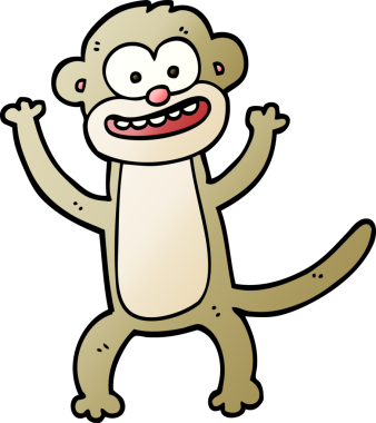 bir insan tarafından çizilmiş vektör gradyan çizim çizimi maymun