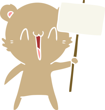 Mutlu ayı düz renkli çizgi film bir insan tarafından çizildi.