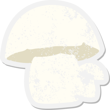 Bir insan tarafından çizilmiş yabani mantar grunge etiketi.