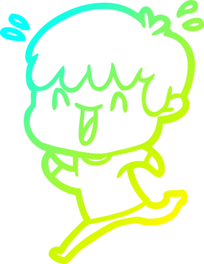 Bir insan tarafından çizilmiş gülen bir çizgi film karakteri çizimi.