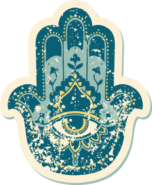 Bir insan tarafından çizilmiş bir hamza 'nın sembolik dövmeli görüntüsü.