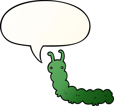 Bir insan tarafından çizilmiş, düzgün eğimli konuşma baloncuklu çizgi film tırtılı.