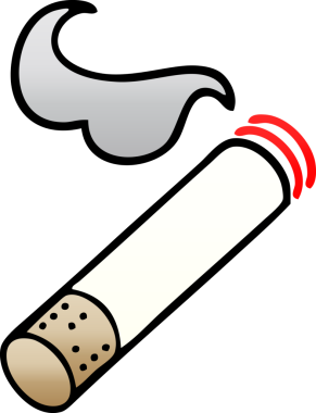 Bir insan tarafından çizilmiş sigara dumanının gölgeli çizgi filmi.