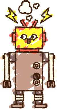 Bir insan tarafından çizilen robot tebeşiri.