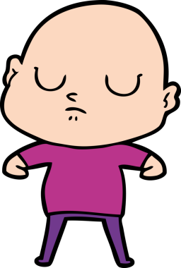 bir insan tarafından çizilmiş kel bir adam.