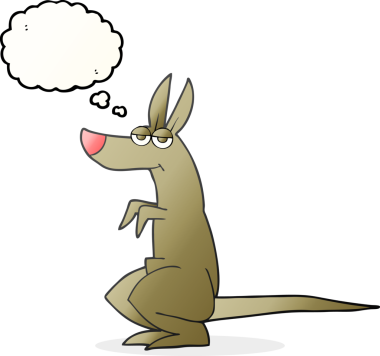 Bir insan tarafından çizilmiş serbest çizim balon karikatür kanguru