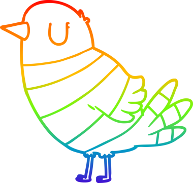 gökkuşağı gradyan çizimi Bir insan tarafından çizilmiş bir çizgi kuş