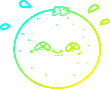 Bir insan tarafından çizilmiş soğuk gradyan portakal çizgi çizimi