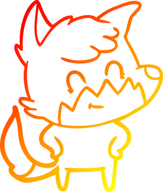 Bir insan tarafından çizilmiş, karikatür, arkadaş canlısı tilki çizimi.