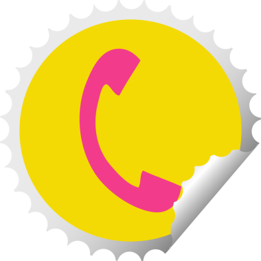 Bir insan tarafından çizilmiş bir telefon ahizesinin dairesel soyma etiketi.