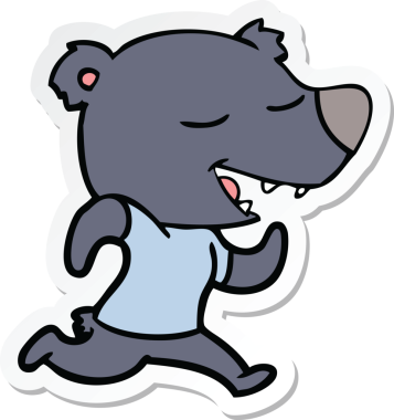 Bir insan tarafından çizilmiş çizgi film ayısının çıkartması.