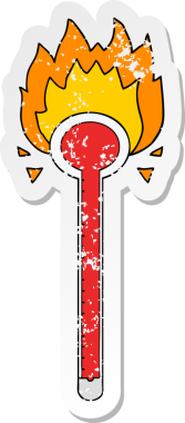 Bir insan tarafından çizilmiş karikatür termometresinin sıkıntılı etiketi.