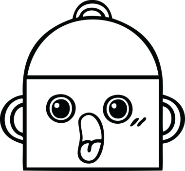 Bir insan tarafından çizilmiş bir tencere karikatürü.