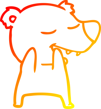 Bir insan tarafından çizilen çizgi film ayısının sıcak çizgi çizimi